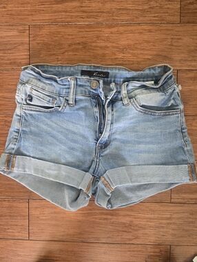 Kancan Light Blue Denim Roll-Cuff Women's Shorts